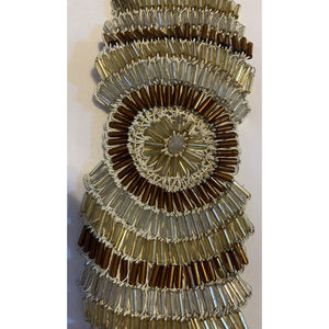 Lavish By Tricia Milaneze Statement Beaded Bracelet Copper Gold Silver ￼￼